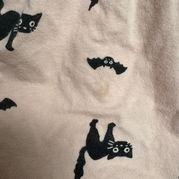 Old Navy 3T Pink & Black Halloween Bat & Cat Long Sleeve Dress - Picture 6 of 6